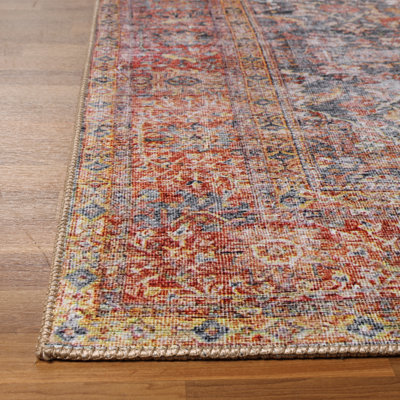 Huda Polyester Indoor Area Rug With Cotton Canvas Backing