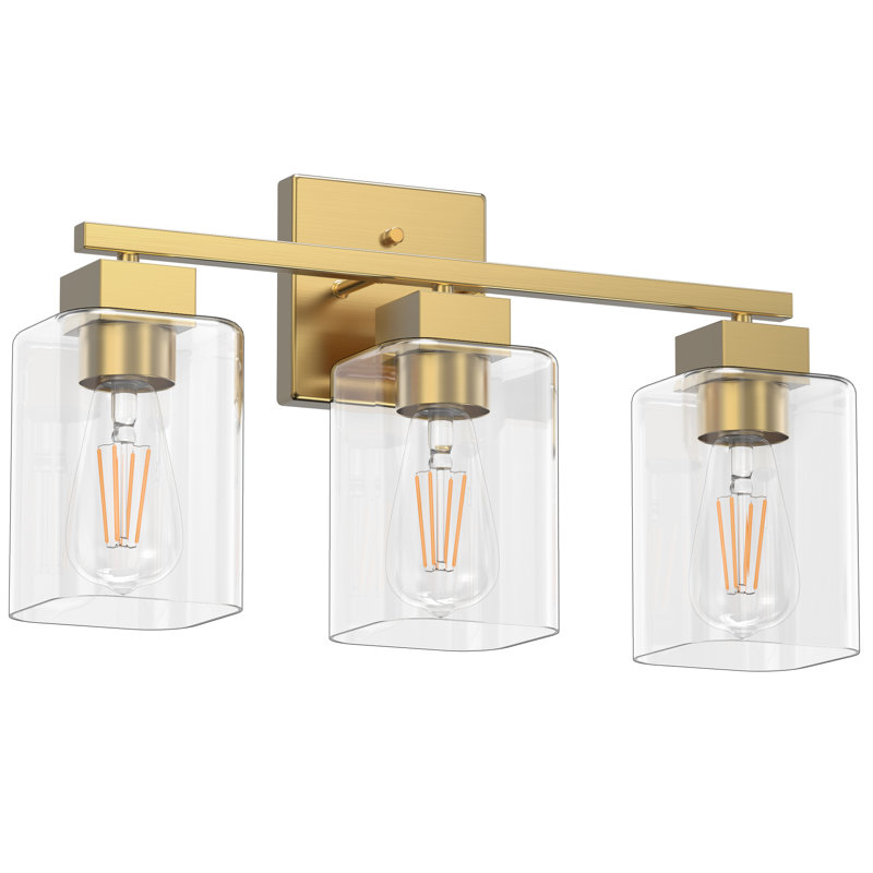 Hartshorn Vanity Light, 3 Lights, Brushed Gold