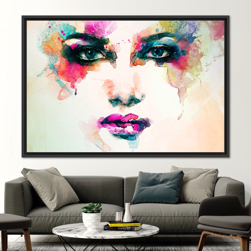 Print on Canvas, Framed Print without Mat, 80 cm H x 110 cm W, Black
