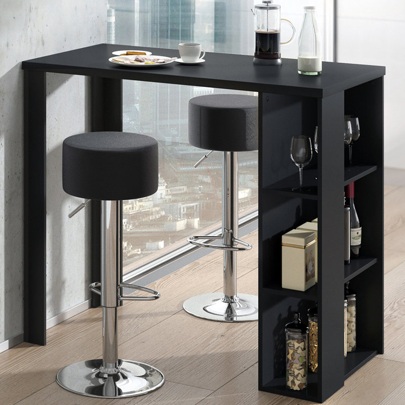Karile 120 cm Bar Set Bar Cabinet, Black