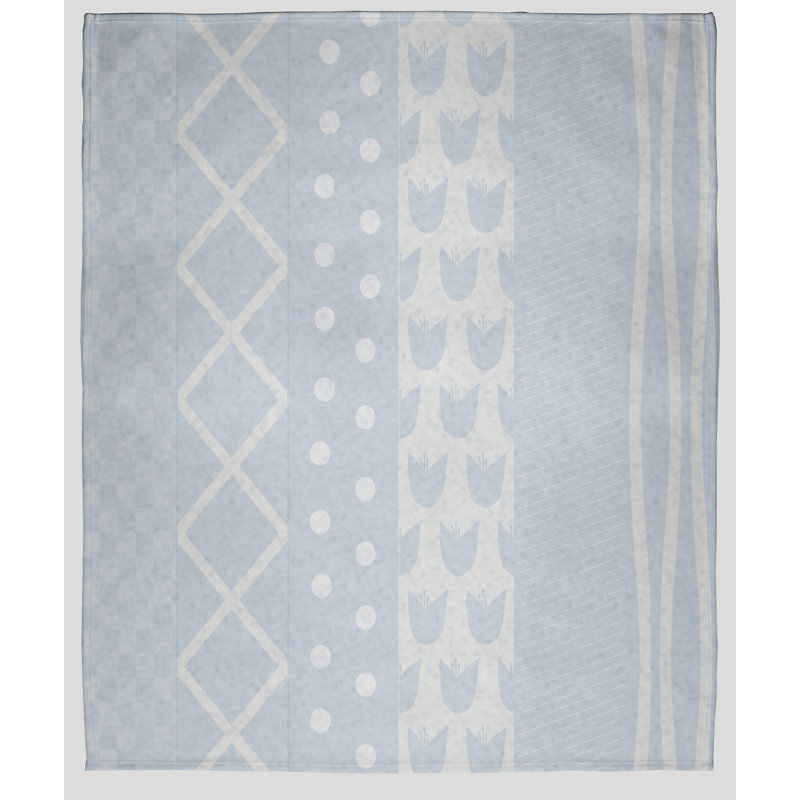 Farmers Market Fleece Throw Blanket, Blue, 1.75, 30" W x 40" L