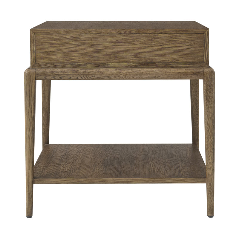 Flagler Side Table with Wallpaper, Tobacco