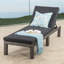 Chaise longue Kd - Tissu imperméable, relaxant et confortable, fer noir pe, 77,73 po X P 25,04 po