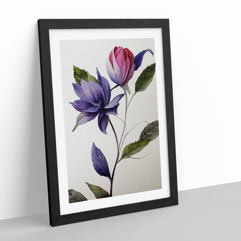 The Unique Flower - Framed Print, Black, 46cm H x 34cm W x 2cm D
