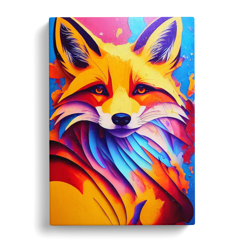 Fox Pouring - Wrapped Canvas, 60cm H x 40cm W x 3cm D