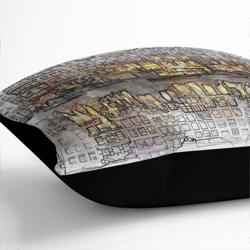 Square Throw Cushion, 40cm H x 40cm W x 15cm D, Black