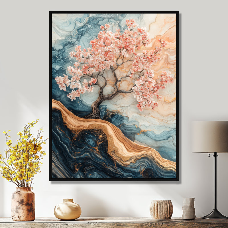 Hemphill - salon d'art mural floral, Noir, Impression encadrée flottante, H 20 po x l 12 po