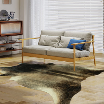 Tapis de forme irrégulière en fausse laine à motif cachemire avec envers antidérapant et bordure durable Tapis à motif animal abstrait