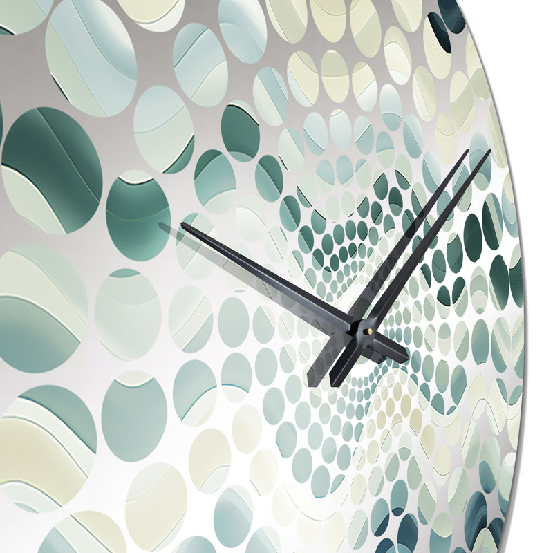 Horloge murale à chevrons vert Serene Seashore, Grand