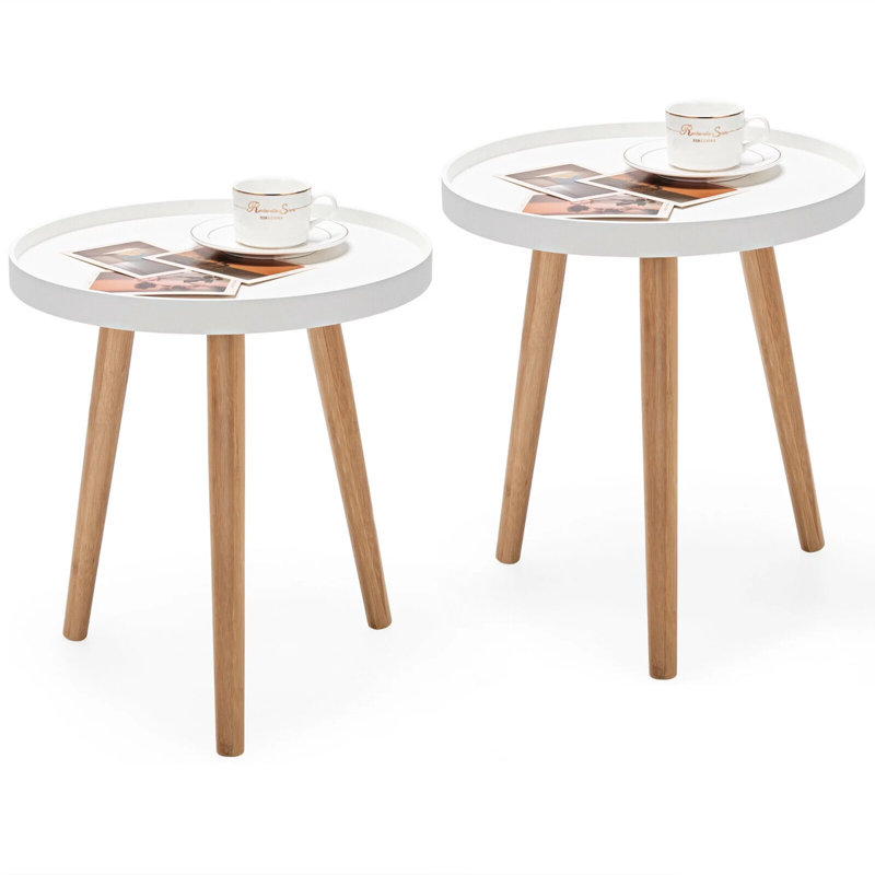 Bobbilynn George Oliver, ensemble de 2 tables d'appoint rondes avec table basse et table de bout