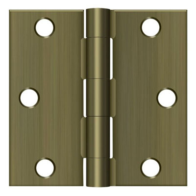 Deltana S33U5-R 3" x 3" Square Hinge in Antique Brass Pair