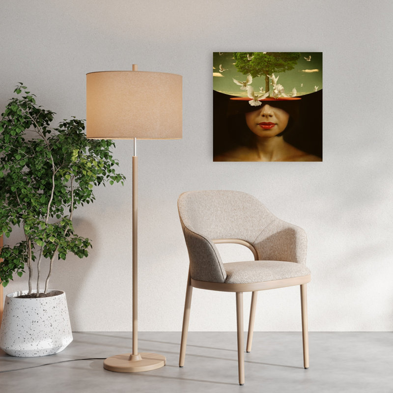 Mindscape With Doves Elegant Ethereal Peaceful Bird Landscape Nature Wall Art Print, 24" H x 24" W