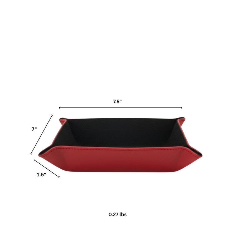 Mini plateau en cuir - Bureau et rangement pour la maison - Rouge, Rouge