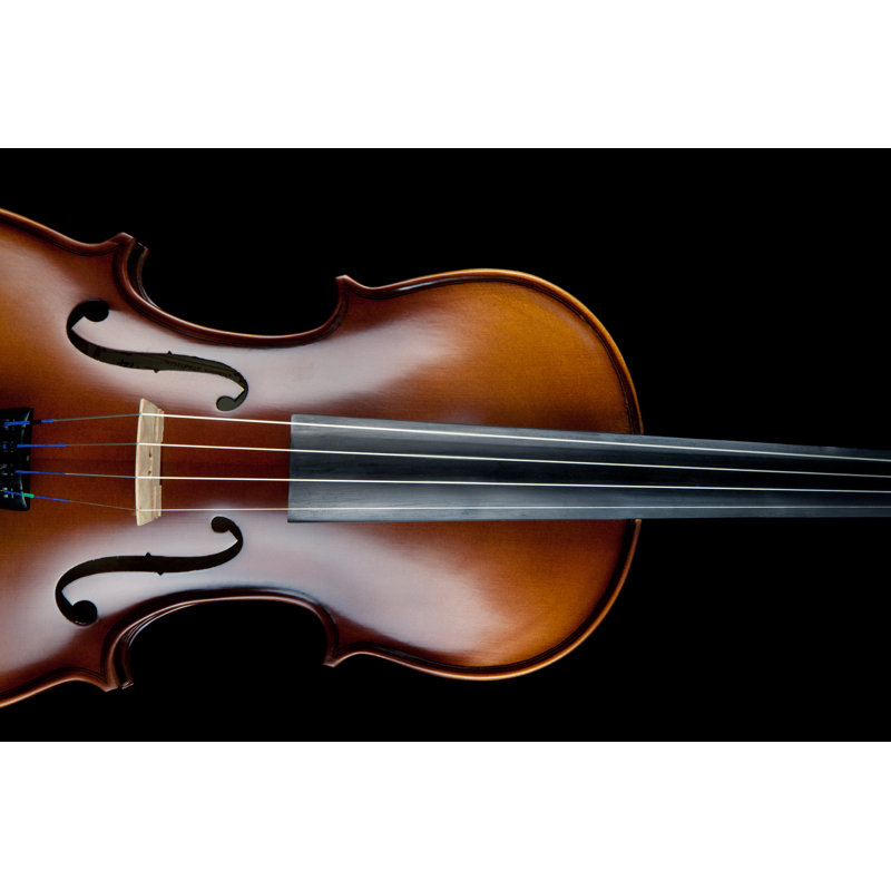 Violin Black Background by Sporran - Wrapped Canvas Print, 20cm H x 30cm W