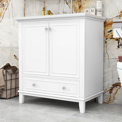 Nistor 30.2'' Single Bathroom Vanity with Ceramic Top