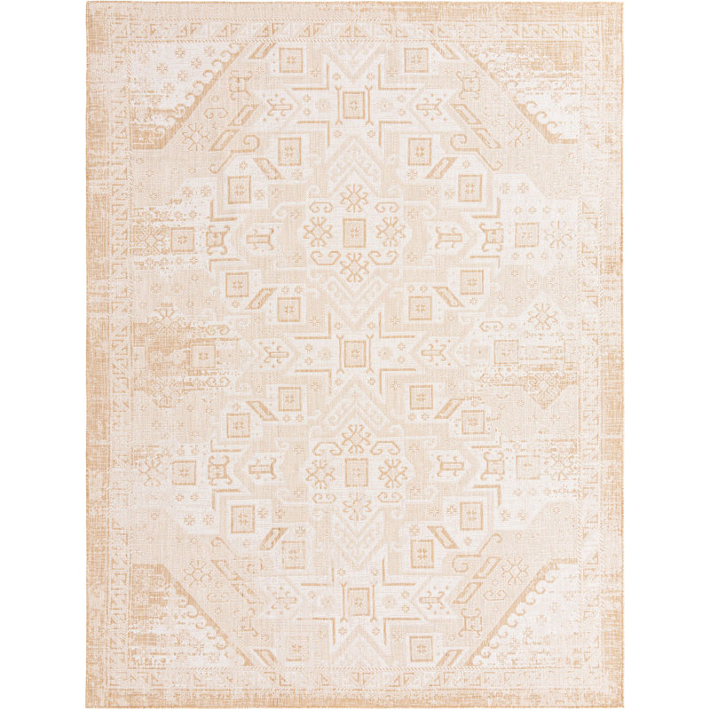 Tapis d'extérieur couleur ivoire Chand, Rectangle 9 pi x 12 pi