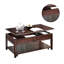 Table basse en bois avec plateau relevable en noyer