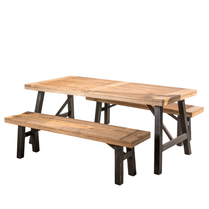 Volusia 4 - Person Solid Wood Top Four Leg Dining Set, Mahogany Brown