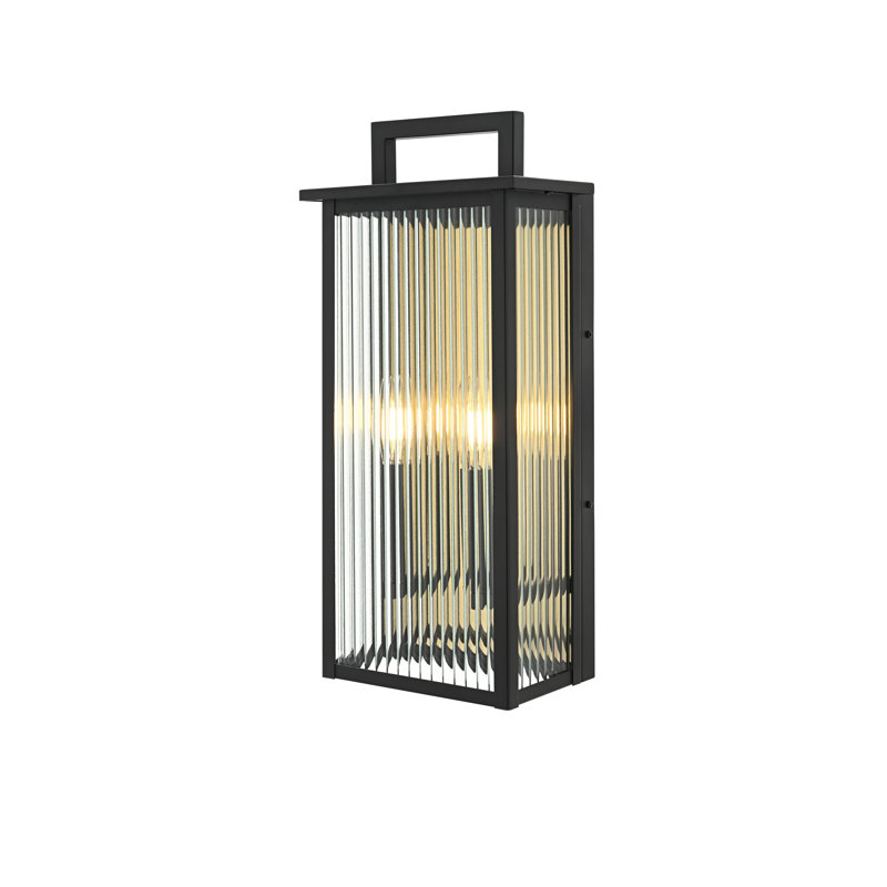 Moy Outdoor Wall Sconce in Black, 19" H x 8.5" W x 5.5" D