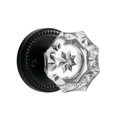 SORWDUERM Boutons de porte noirs Bouton de porte en cristal Bouton de porte de passage intérieur noir mat pour porte d'entrée et de garde-robe 1 paquet