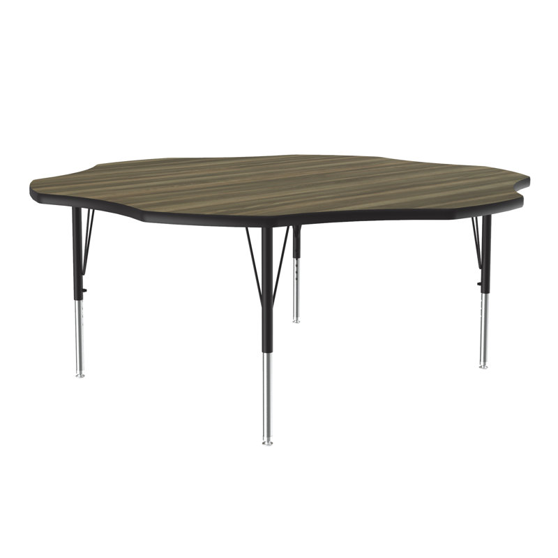 Laminate Adjustable Rectangle 6 Students Activity Table, Colonial Hickory