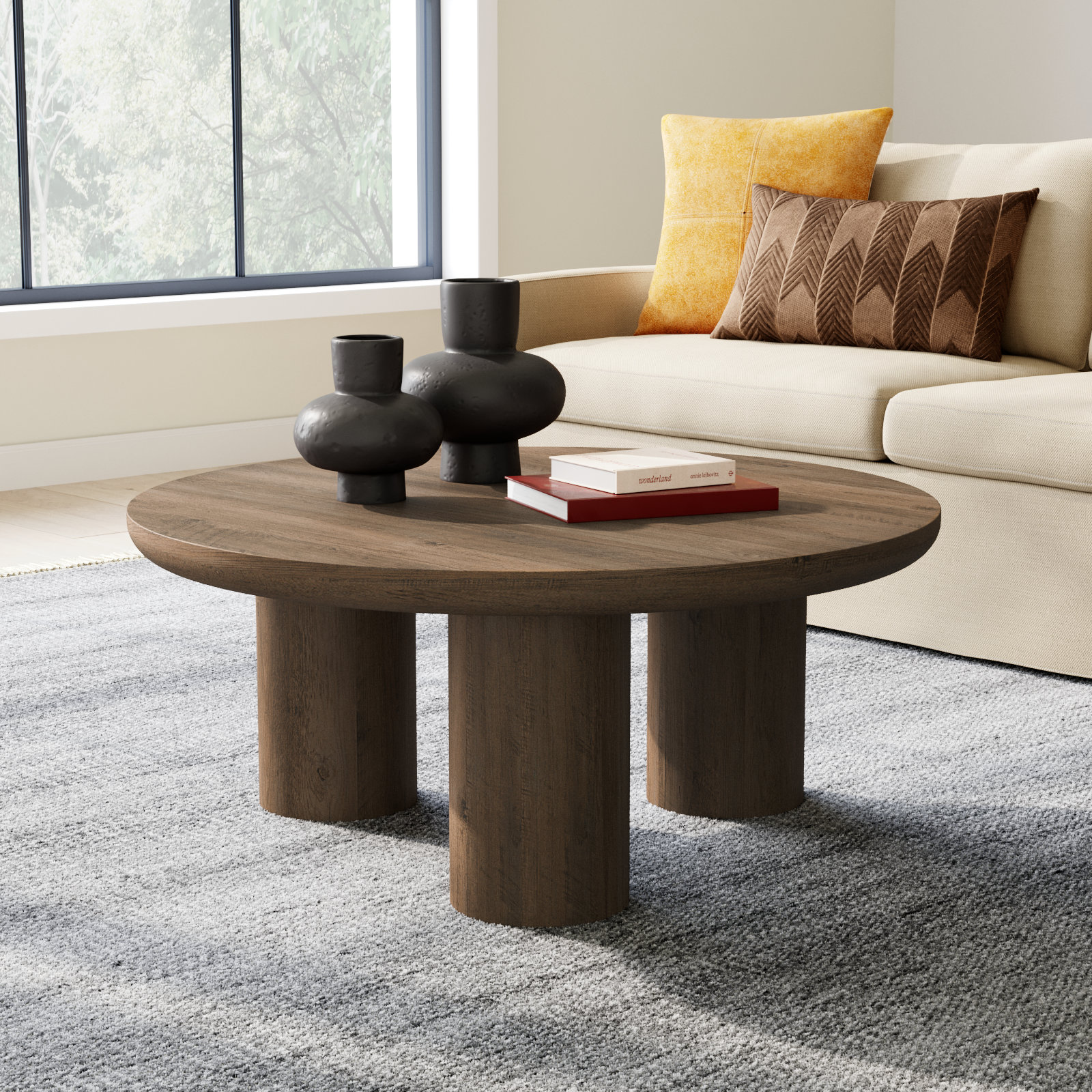 Columnia 40" Mango Coffee Table, Cocoa Brown