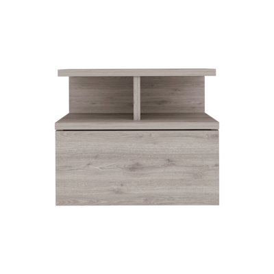 14" Wood One Drawer Floating Nightstand
