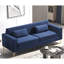 Canapé 3 places en velours 85,8 po Classic Classic - Doux et facile à entretenir | Bleu | Velours | Accoudoirs carrés