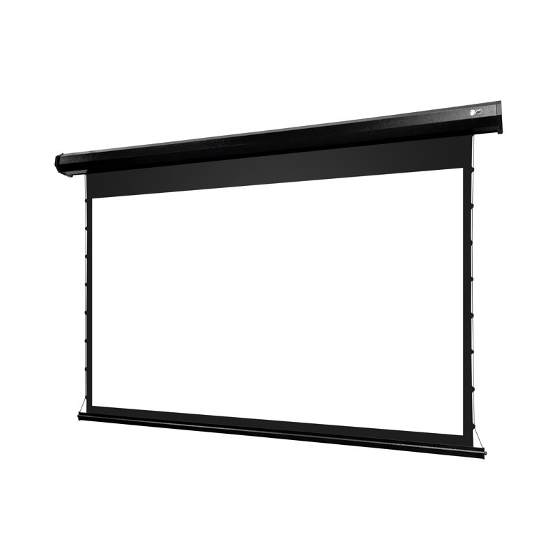 Écran blanc mat électrique CineTension 3, fixé au mur / au plafond, 120 po de diagonale, 16: 9, taille d'affichage: 58,9 po x 104,6 po, télécommandes IR / RF, gâchette 12v, boîtier noir