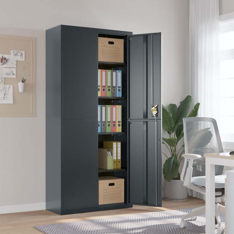 Adriean 2 -Door 4 -Shelf, Anthracite