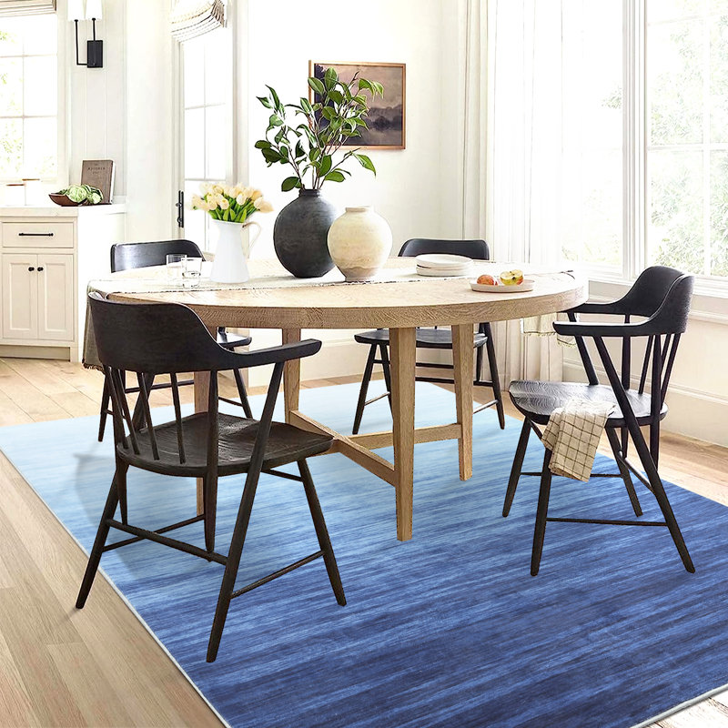 Tapis en polyester tissé à la machine Amrutha, Rectangle 5 pi x 7 pi