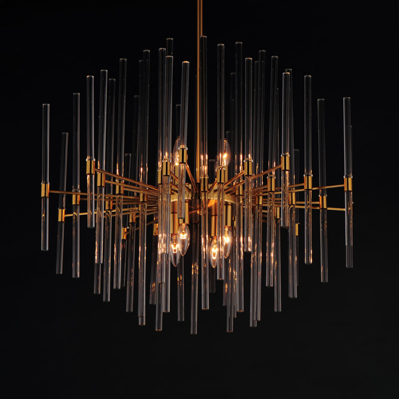 Chadley 8 - Light Dimmable Cylinder Chandelier, Heritage Gold