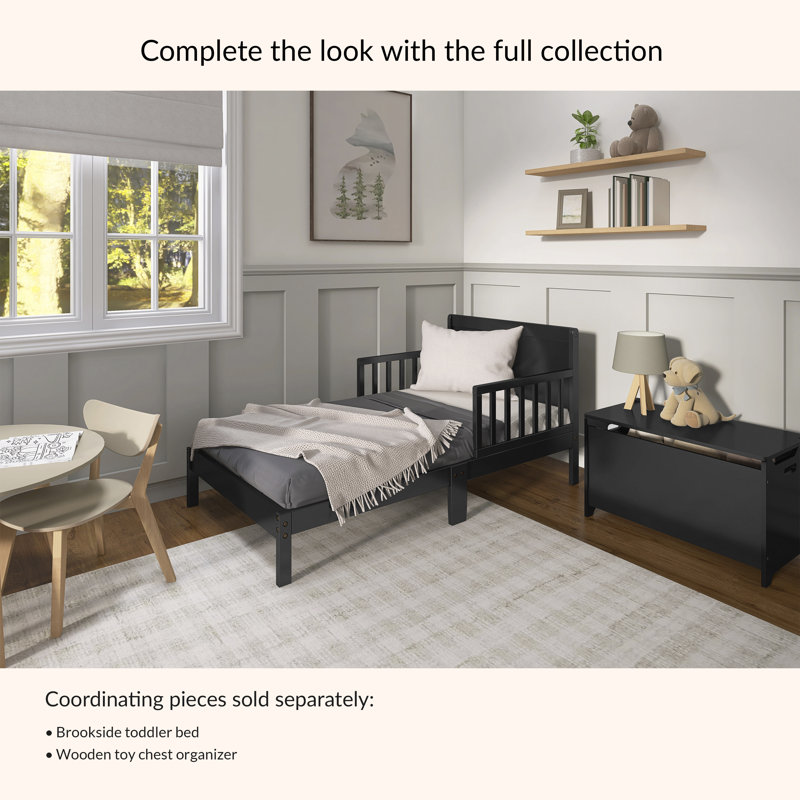 Brookside Toddler Solid Wood Bed by Dream On Me, Black