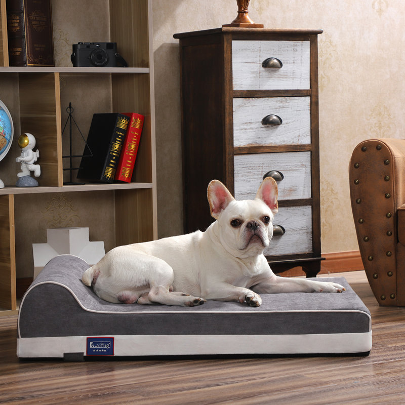 Traversin géant pour chien, L 34 po x P 22 po x H 7 po, Gris