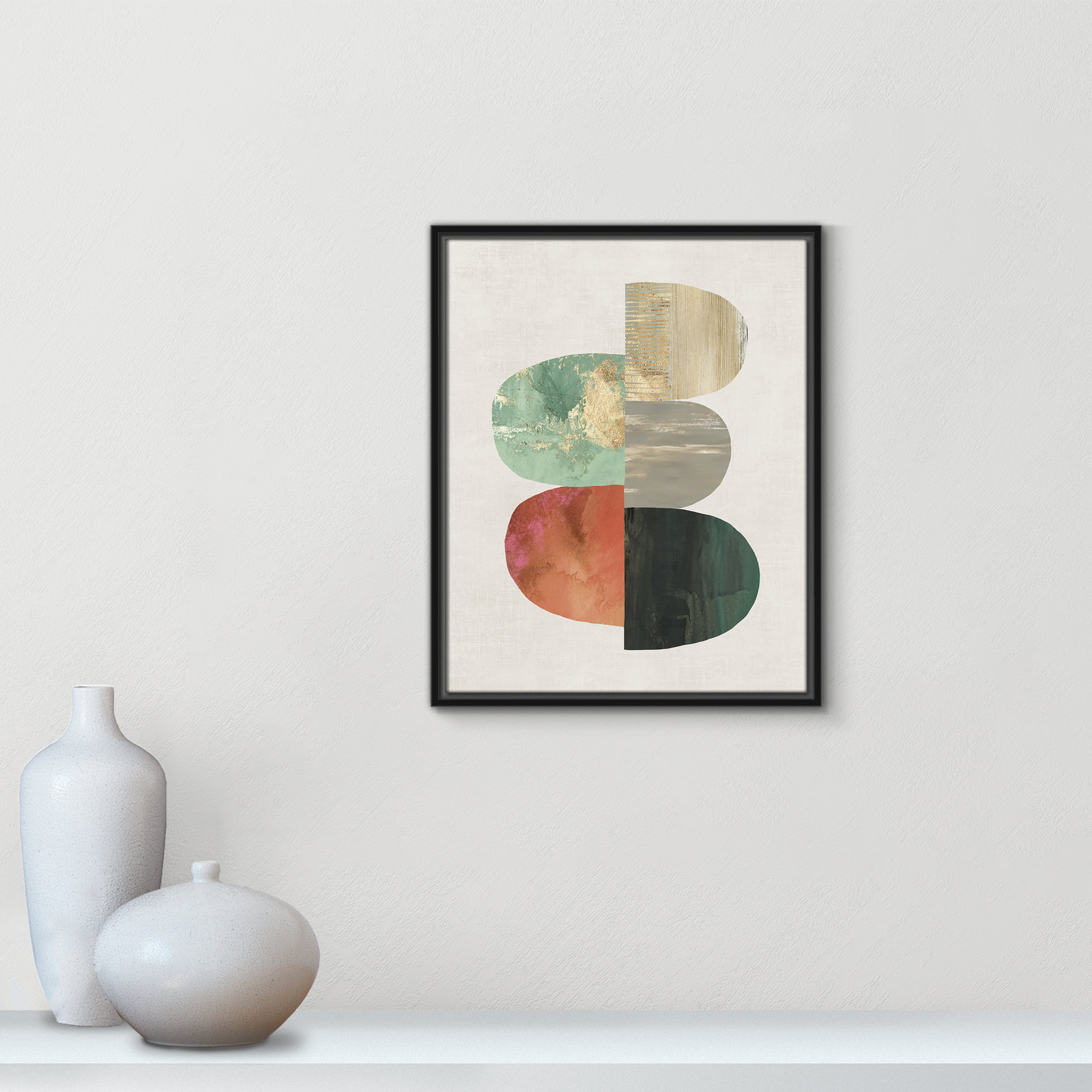Evolving Energy I - Painting Print, Picture Framed Canvas, 21.5" H x 17.5" W, Black