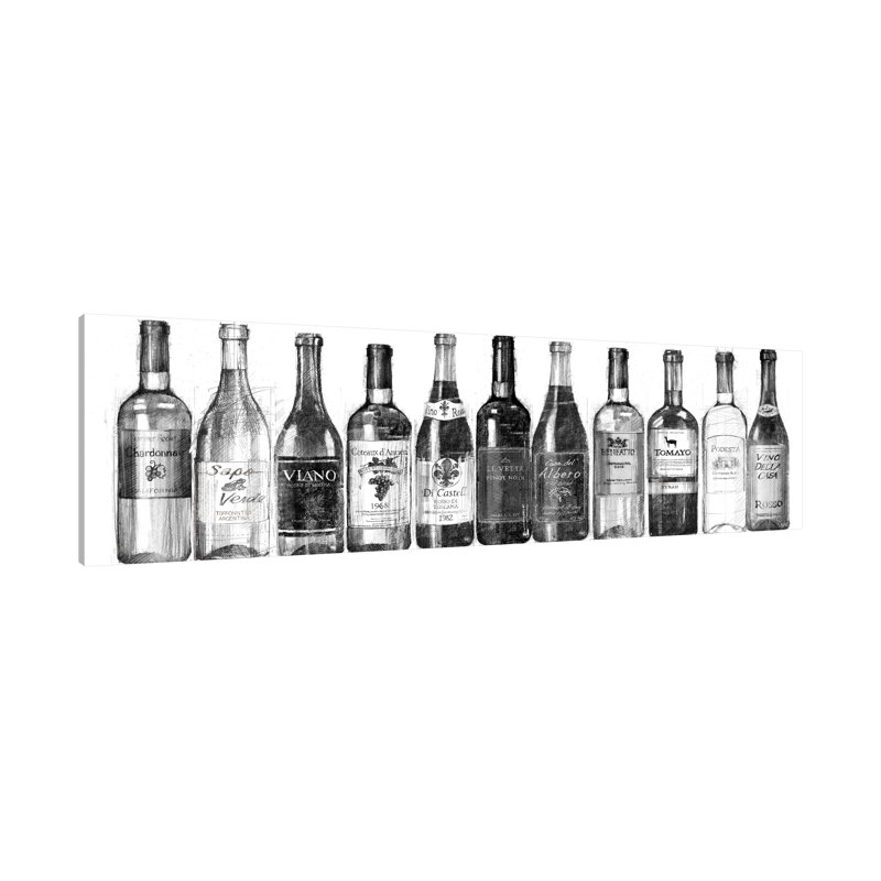 «Wine Cellar» par Avery Tillmon - reproduction de dessin panoramique sur toile tendue, H 20 po x l 60 po x P 1,5 po