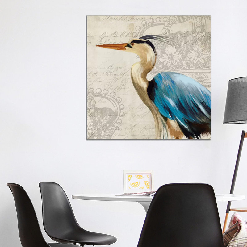 Heron II 1 Piece Wrapped Canvas Painting, 93.98 cm H x 93.98 cm W x 3.175 cm D