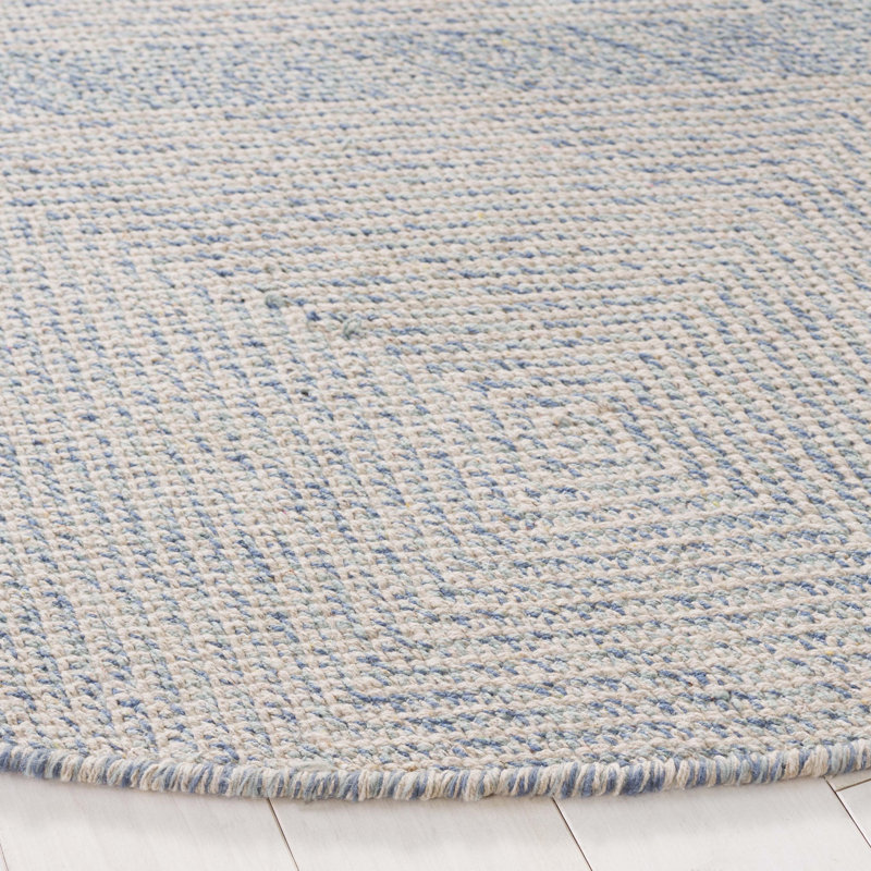Bester Hand Woven Cotton Geometric Rug, Round 6'