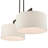 Aleksis 2-Light Linear Pendant with Linen Drum Shades-630471622