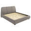 Lit plateforme tapissier très grand Taupe