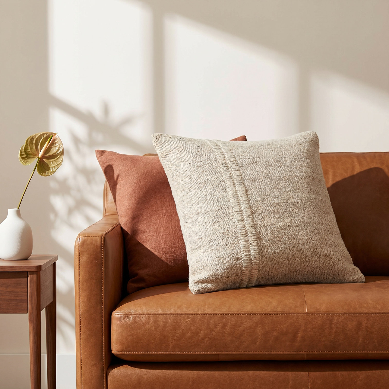 Jundah Accent Pillow, Square 18", Light Beige, Pillow Cover Only - No Insert