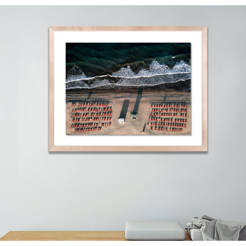 Aerial Beach 3 Print by Michael Schauer, Natural, 32" H x 40" W x 2.5" D