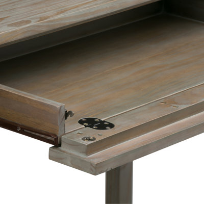 Warm Shaker 48"W Solid Wood Transitional Writing Desk with Flip-Down Keyboard Tray and 2 Drawers