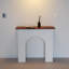 Foyer autoportant en bois massif blanc et noyer-116131395