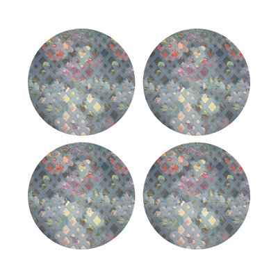 Defosse Trellis Vegan Leather Round Placemats
