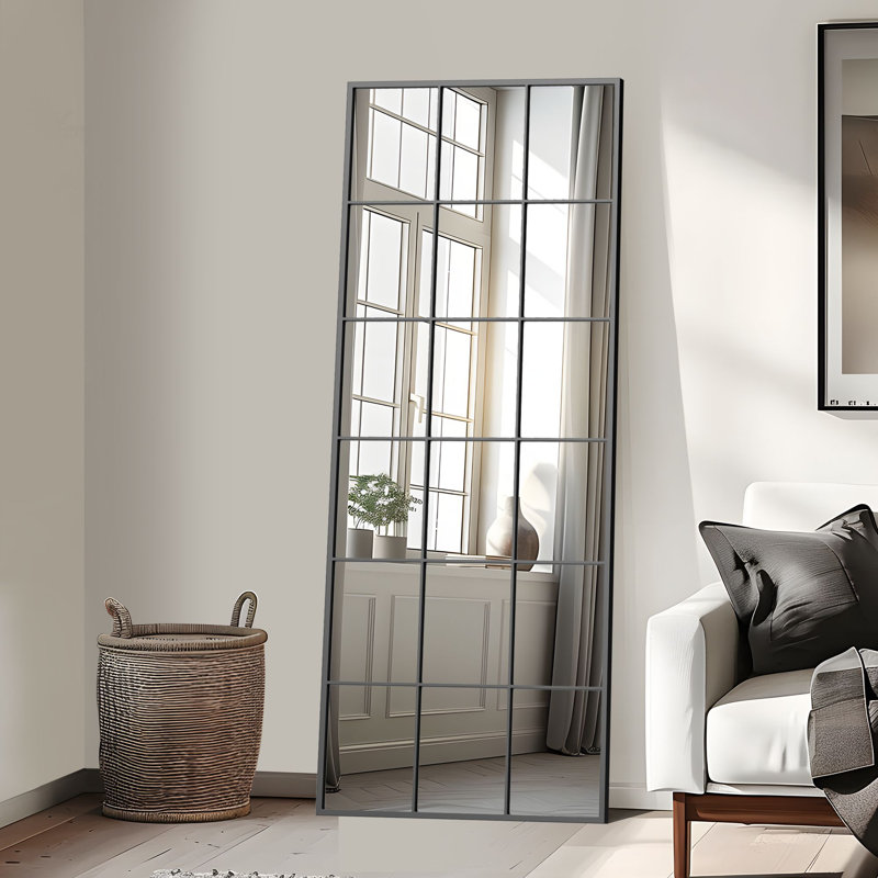 Miroir de fenêtre en métal Kamen, Noir