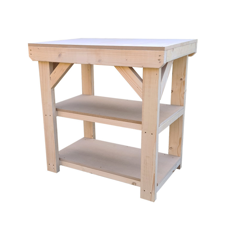 60cm Solid + Manufactured Wood Craft Table, 90cm H x 120cm W x 60cm D
