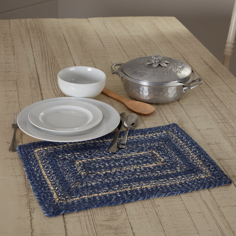  Birtwhistle 18" Placemat, Indigo/Powder Blue/Cream