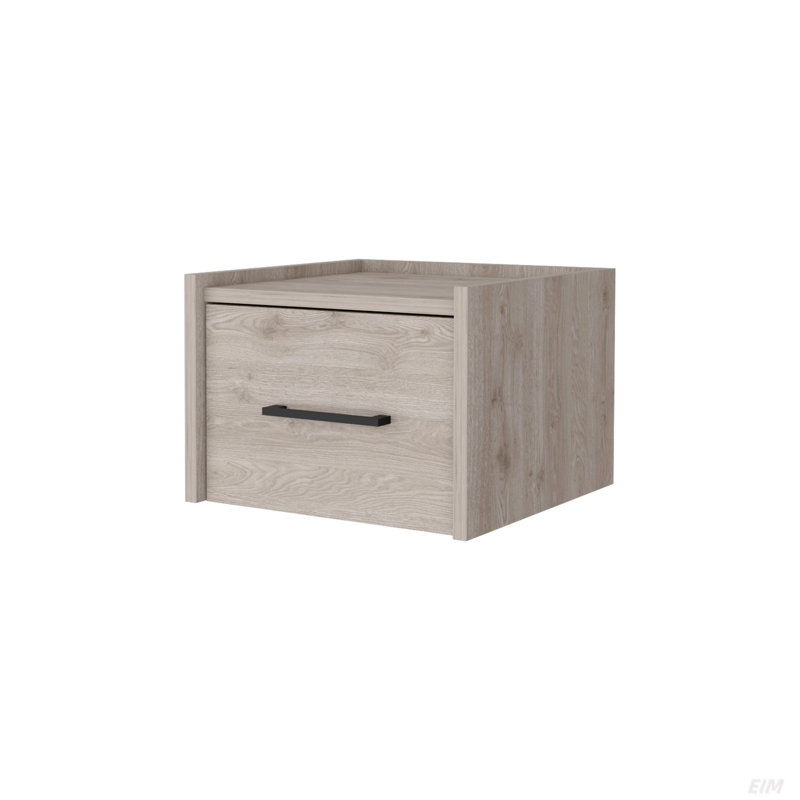 Wall-Mounted Nightstand, Sleek Single-Drawer Design With Spacious Top Shelf