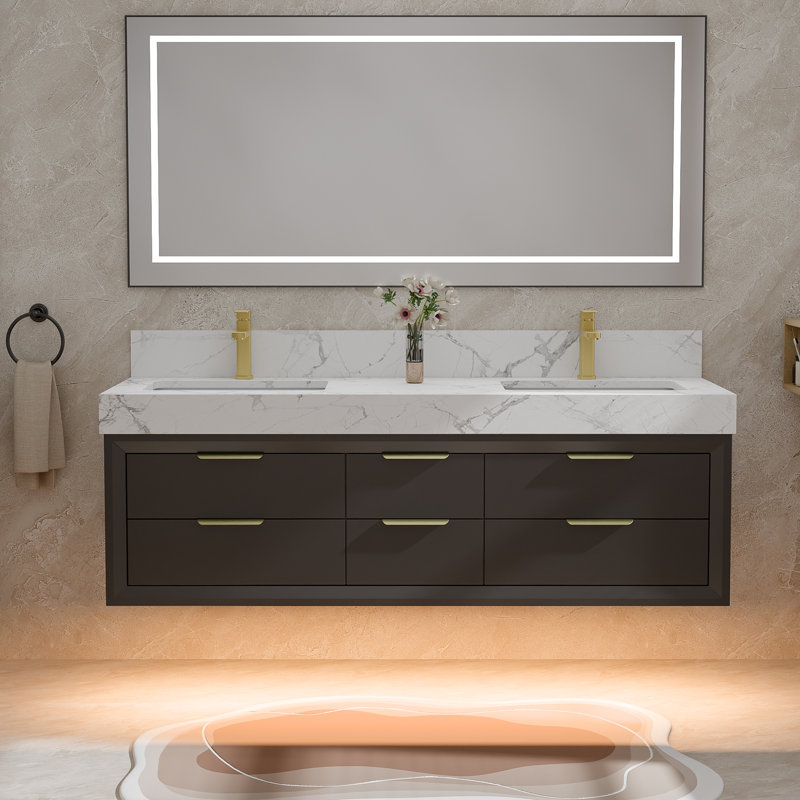 Armoire murale 60 po, Noir, Bronze Antique, 60"